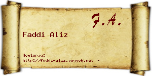 Faddi Aliz névjegykártya
