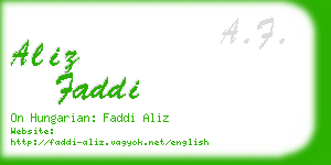 aliz faddi business card